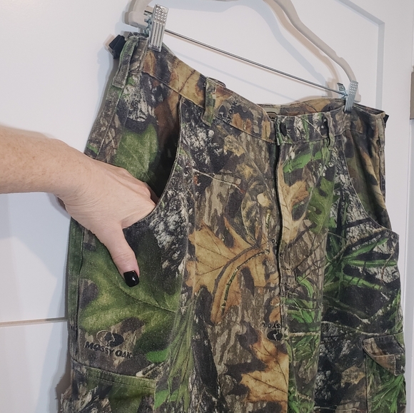 Fieldstaff Mossy Oak Obsession Camo Hunting Pants Adjustable Side Tabs Sz 40X31 - Picture 2 of 16